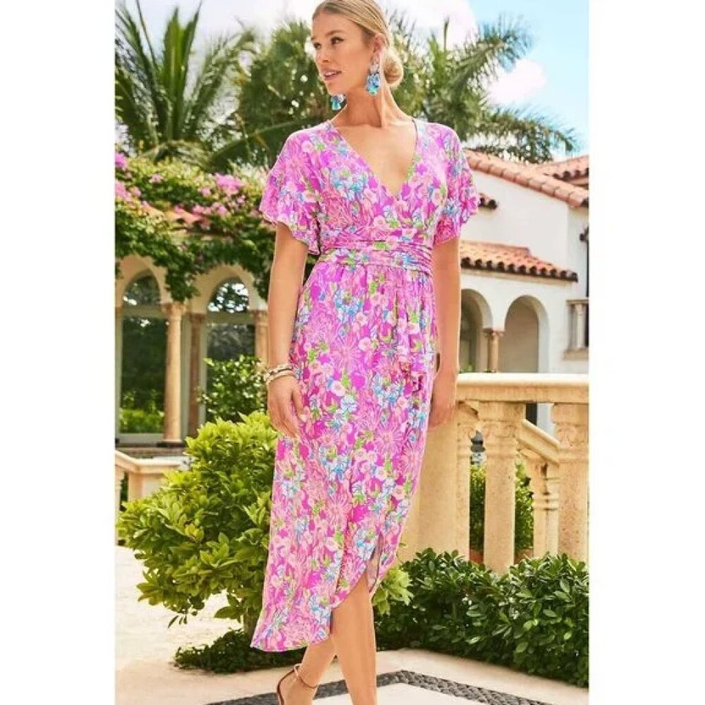 Lilly Pulitzer Anchorage Midi Dress in Amethyst Moms the Word- M